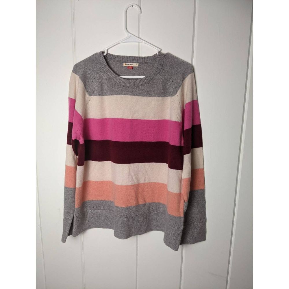 Marine Layer Women's Raglan Sleeve Maya Cashmere Swing Sweater Multicolor XL